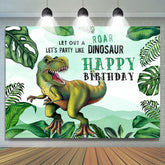 Lasst uns Party Wie Dinosaurier Grün Glücklich Geburtstag Hintergrund